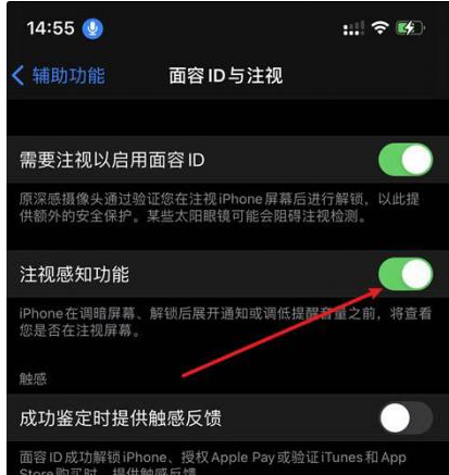 盘山苹果14维修网点分享iPhone14注视感知功能有什么用 